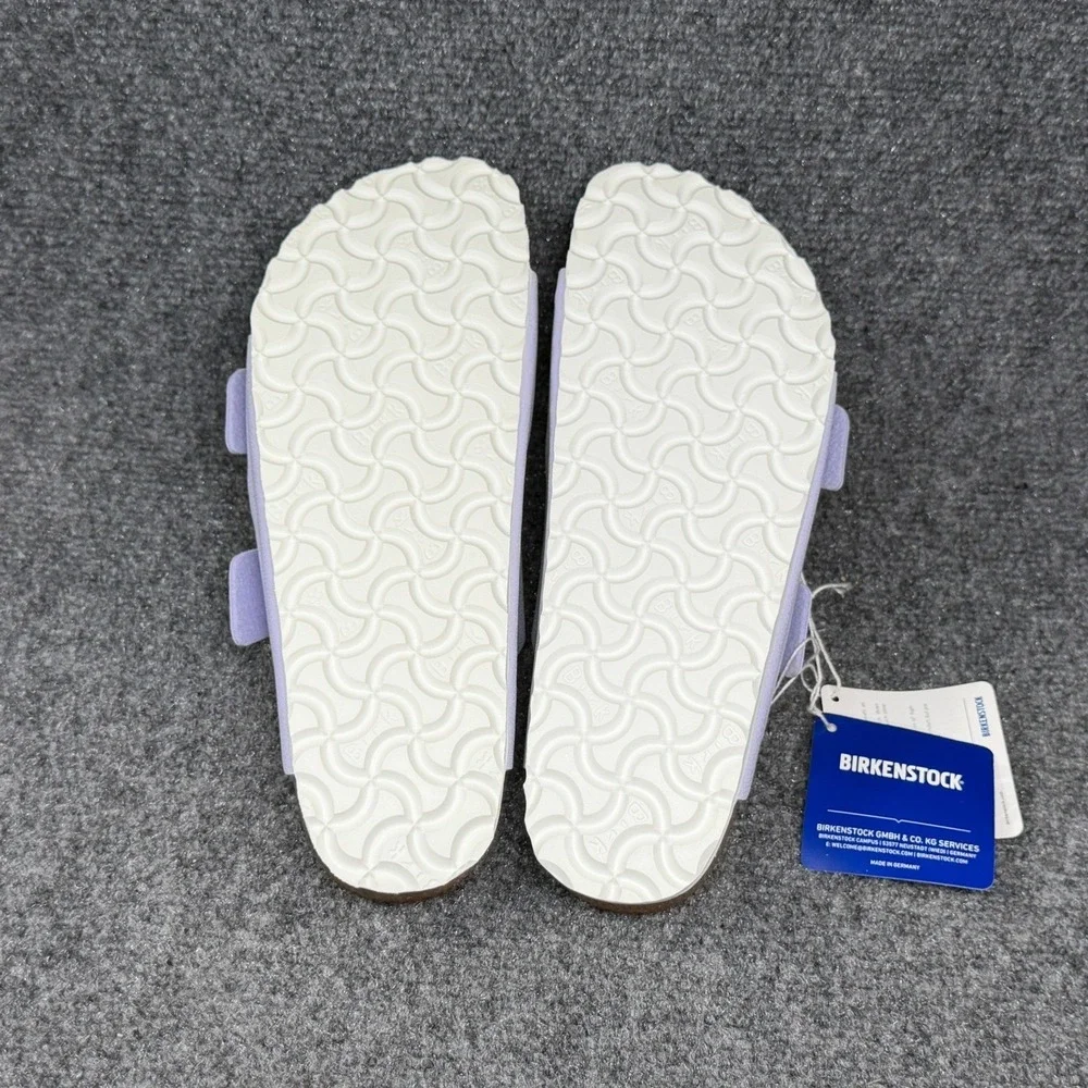 Birkenstock Arizona Sandal Womens 7 Lavender Fog Birkibuc Buckle Slide Flip Flop